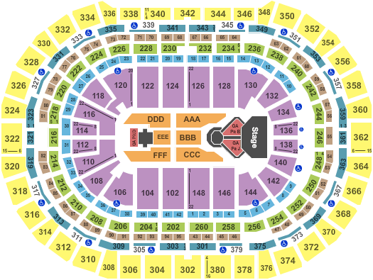 Ball Arena Center Stage GA floor Seating Chart